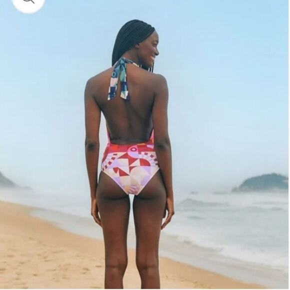 Farm Rio Ombre Graphic Toucans One Piece Swimsuit Sz S - Picture 2 of 8